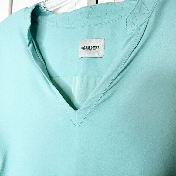 Rachel Comey Veracity Teal Blue V Neck Long Sleeve Blouse Viscose Women’s Size 8 - Picture 8 of 13